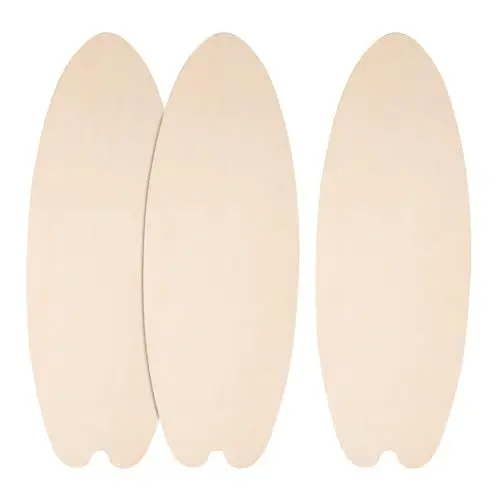 Produktbild: ABOOFAN 3 Stück Surfbrett-Holz-Diy-Bastelausschnitte Unlackierte Surfbrett-Förmige Ornamente Aus Holz Geschenkanhänger Für Diy-Hochzeit Sommer Strand Hawaii Luau Party-Dekoration