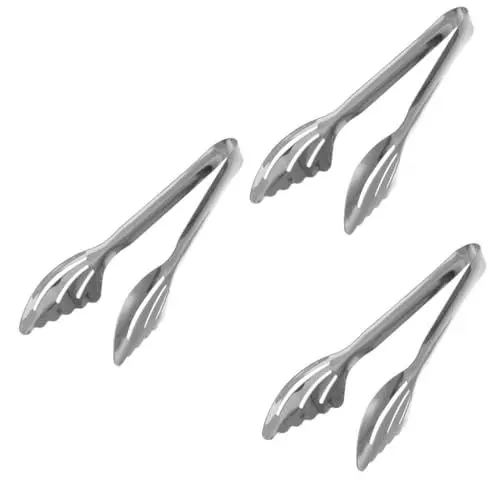 Produktbild: ABOOFAN 3st Grillzange Bäckerei Dessertzange Mini-zange Aus Metall Mini-vorspeisenzange Obstzange Buffetzange Mini Servierzange Küchengeräte Kochzange Rostfreier Stahl Handtuch Fruchtclip