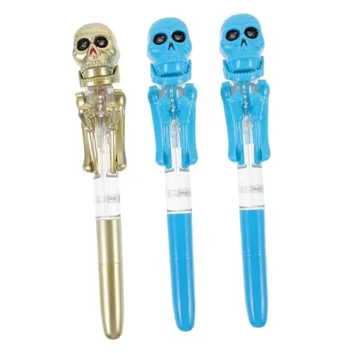 Produktbild: ABOOFAN 3st Halloween-kugelschreiber Gruseliger Neuheitsstift Für Halloween-party Bräutigam-skelett-neuheitsstift -geister-schreibstift Punk Plastik Student Lichtstift