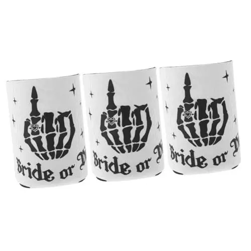 Produktbild: ABOOFAN 3st Halloween-weinglas-set Trinkbecher Ärmel Halloween-partygeschenke -flaschenkühler Kühlere Ärmel Trinken Ärmel Für Kalte Getränke Bierdosenhülle Bierdeckel Neopren Weiß