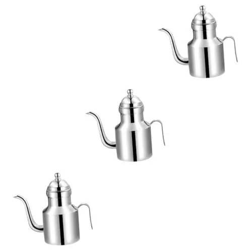 Produktbild: ABOOFAN 3St Öltopf aus Gewürzglas Wasserkessel Speisetopf Essig Fettabscheidertopf Fetttopf Ölkanne Ketchup Lagertank Wasserkocher Rostfreier Stahl