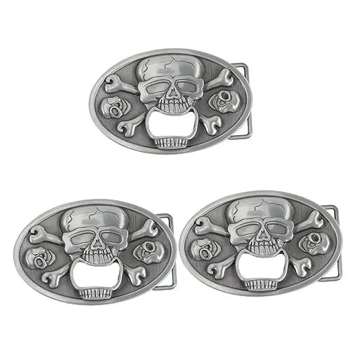 Produktbild: ABOOFAN 3st -hosenknopf Flaschenöffner Halloween Gürtelschnalle -gürtelschnalle Ersatzgürtelschnalle Korkenzieher Hosenknöpfe Mann Beiläufig Zinklegierung