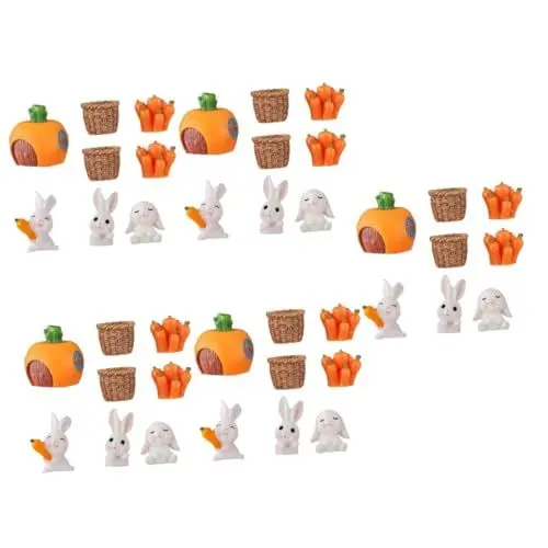 Produktbild: ABOOFAN 40 STK Häschenverzierung Geschenke Ostern Geschenke zu Ostern Kaninchenverzierung kleine Tierfiguren Dekor Ornament Hasenfigur Osterdeko Süßer Hase Modell Puppenhaus Zubehör Kind