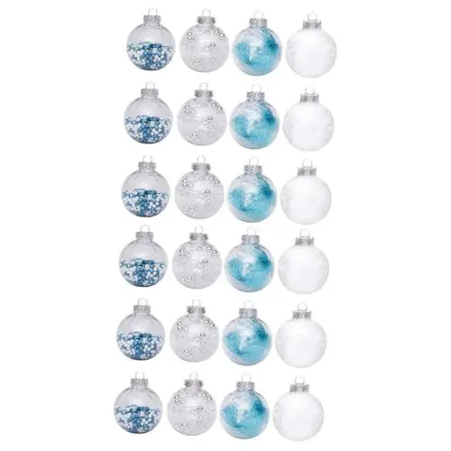 Produktbild: ABOOFAN 48 Stück 6 cm Netz Transparentes Weihnachtskugel Set Weihnachtsbaumkugeln Ornament Weihnachtskugeln Weihnachtsbaum Hängekugeln Weihnachtsbaumkugeln Ornamentkugeln