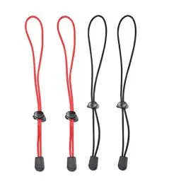 Produktbild: ABOOFAN 4PCS Rucksack Schnalle Elastische Seil Krawatte Kabel Einstellbar Befestigung Schnalle für Camping Wandern Pole Halter Trekking Rucksack Outdoor Bergsteigen Schwarz Rot