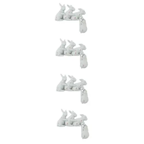 Produktbild: ABOOFAN 4 Sätze Osterfigur aus Harz Kaninchenhandwerk aus Harz Hasen- shöne bescherung Hasen Ornament das Hasenfigur für zu Hause Desktop-Kaninchen-Statuen Miniatur