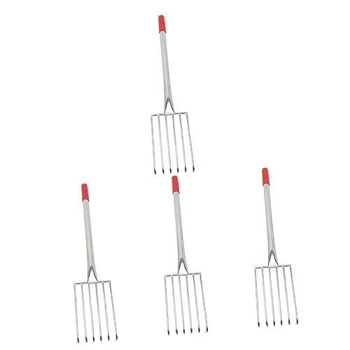 Produktbild: ABOOFAN 4 Stück Austerngras-Rasenfräsen Krallen Hofgriff Mehrzweck-Wassergriff Gartenentfernung Bogenrechen Metallgreifer Zubehör Für Rostfreie Meeresfrüchte Strand Teich