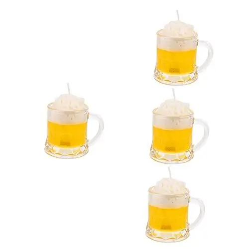 Produktbild: ABOOFAN 4 Stück Bierkrug Kerze Männer Glas Bierglas geformte Kerzen Herren Dekor Bierglas Weingläser kleines Bierglas kreatives Bierglas Mini Weinglas Skelett Mann Statue Wachs