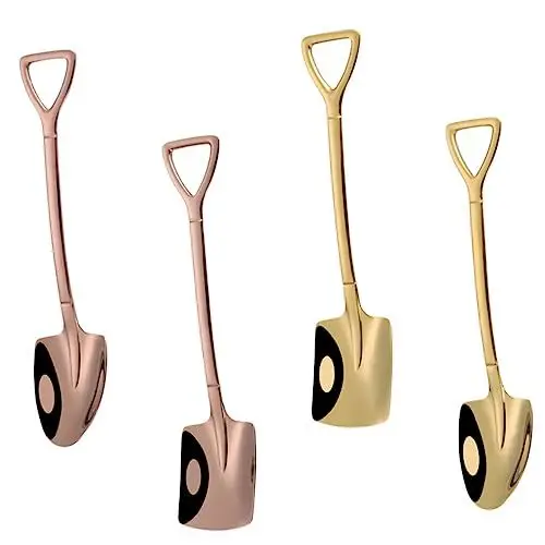 Produktbild: ABOOFAN 4 Stück Catalpa-löffel Aus Eisen Löffel Trinken Zuckerlöffel Demitasse Espressolöffel Honig Speziallöffel Servierlöffel Löffel Schütteln Bausatz Edelstahl 304 Nachtisch Kaffee