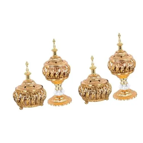 Produktbild: ABOOFAN 4 Stück Räuchergefäß Räucherstäbchenhalter Fengshui Inhaber bürodeko büro Dekoration dekorativer Weihrauchbrenner chinesischer Weihrauchbrenner Schmiedeeisen Ornamente Dongfeng