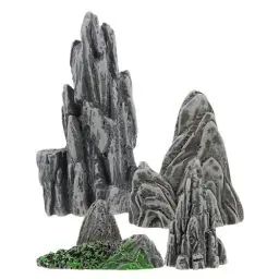Produktbild: ABOOFAN 4 Stück Steingarten Mini-landschaftsverzierung Bergdekor Mini-Bonsai-Modell Pflanzen-Bonsai-Modell Bonsai-schmuck Für Den Innenbereich Gartenzubehör Landschaft Berg Harz
