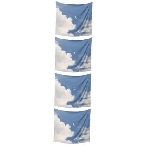 Produktbild: ABOOFAN 4 Stück Tapisserie wandteppich tapeziertisch tapeverband Decke zum Aufhängen an der Wand Hintergrund-Hängedekoration Wohnkultur Boho- Wandkunst Wandhintergrund Polyester