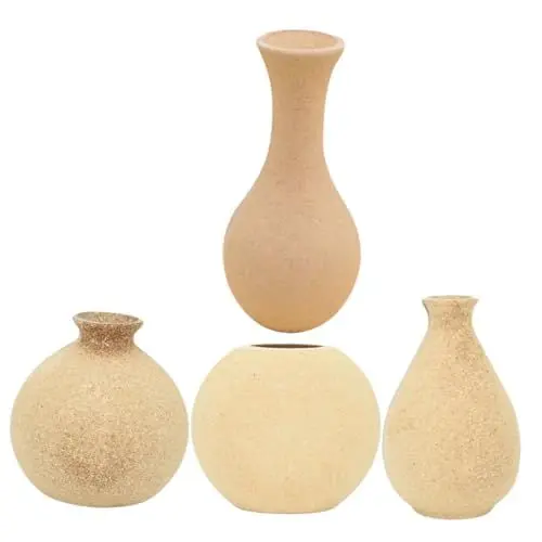 Produktbild: ABOOFAN 4 Stück Weiße Vase Heimverzierung Blumenvase DIY Holzvase Handgefertigte Vase Holzvasen Dekorative Holzvase Heimvasen Kreative Holzvase Holz Blumenbehälter DIY