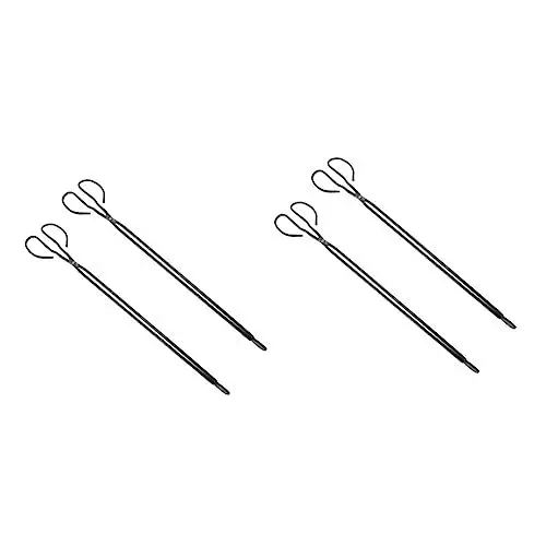 Produktbild: ABOOFAN 4 Stück lange Kaminzange schwere Kohlezange Grillkohlezange Müllsammler-Greifer Lagerfeuer Holzgreifer Innengrill fireplace tools kaminwerkzeug Haushaltszange Outdoor-Zubehör Eisen