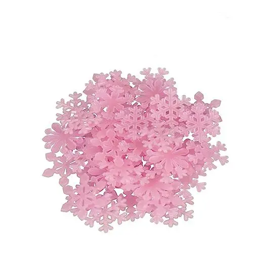 Produktbild: ABOOFAN 50 Stück Schneeflocken-Windom-Aufkleber Leuchtende Schneeflocken-wandaufkleber Fluoreszierende Schneeflocken-wandtattoos Mam Flasche 3D-Aufkleber Weihnachten Kind Partybedarf