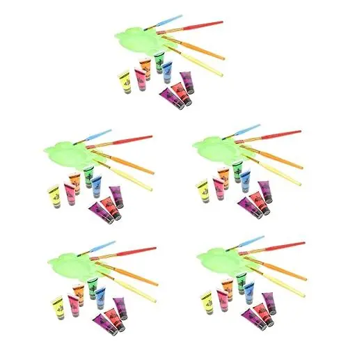 Produktbild: ABOOFAN 5 Sätze Halloween-malpaste Neon-streamer Halloween-gesichtsfarbe Uv-schwarzlicht-schminkfarbe Make-up-farbe Für Das Gesicht Body-paint-kit X10 Körper Pigment Pulver Glasur