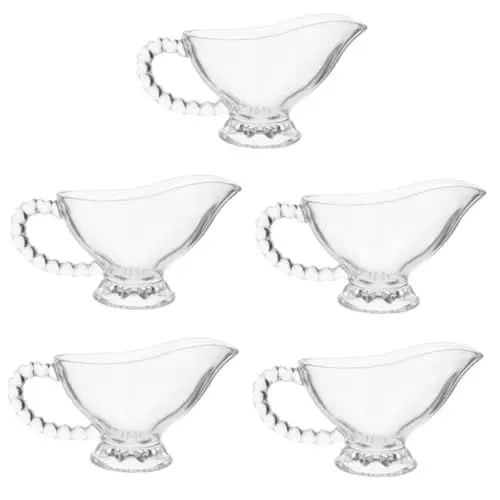 Produktbild: ABOOFAN 5 Stück Glas Milchbecher Haushalts Milchkännchen Sahnekännchen Haushalts Milchkännchen Milchzubehör Kleiner Milchkännchen Glaskrug Multifunktions Milchkännchen Krug Aus