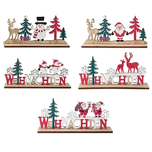 Produktbild: Weihnachtsschmuck Für Den Schreibtisch 5 Stück Weihnachtsschmuck Weihnachtsbaumschmuck Dekoratives Weihnachtsornament Elch Weihnachtsmann Schneemann Schreibtischschmuck