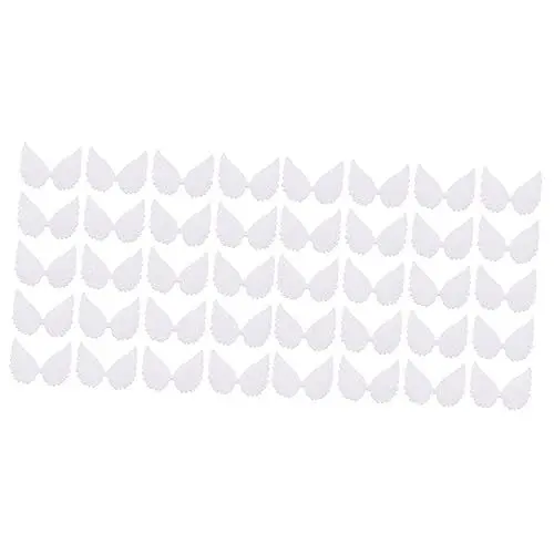 Produktbild: ABOOFAN Engelflügel Mini 60 STK Engelsflügel Selber Machen Engelsflügel Basteln Engelsflügel Zum Basteln Glitzernde Engelsflügel Partei Flügel Engelsflügelverzierung Weiß Stoff Schmuck Kleidung Baby