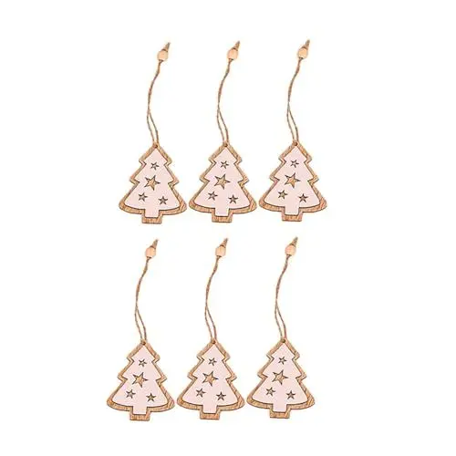 Produktbild: ABOOFAN 6St Weihnachtsbaum-Anhänger Christbaum anhänger christbaumhänger Weihnachtsbaumschmuck dekorative weihnachtsverzierung weihnachtsdeko Weihnachtsanhänger weihnachtliche Holzbehänge