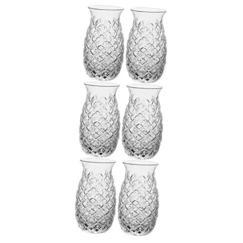 Produktbild: ABOOFAN Ananas Chrom 6 Stück Weinglas Party Bierbecher Trinkbecher Whiskybecher Strandthema Partydekorationen Kristall Whiskyglas Transparent Getränkebecher Weinzubehör Barbedarf Haushalt Weinbecher