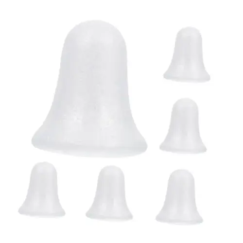 Produktbild: ABOOFAN Weihnachtsbaumschmuck Spielzeug 6 Stück Weihnachtsglocken Ornamente Weiße Schaumstoffglocken Einfach Zu Bedienen