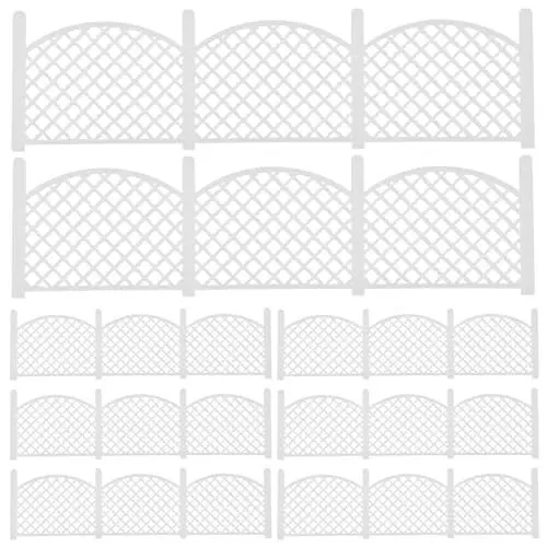 Produktbild: ABOOFAN 8st Mini-Zaun Puppenhausmöbelmodell Mini-gartenzaun Miniatur-bauernhofzaun Miniatur-gartenzaun Kleines Zaunmodellspielzeug Terrarienzaun-Ornamente Weiß Abs Randbereich Sandkasten