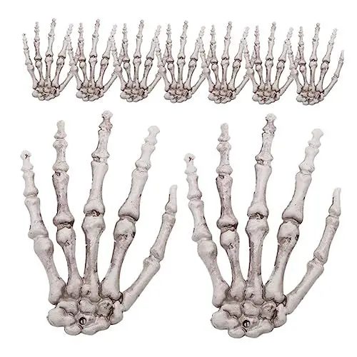 Produktbild: ABOOFAN 9St realistische Skeletthände Kunststoff-Skeletthand gefälschte Skeletthand spukhäuser Layout Requisiten Skeletthandstütze Halloween schmücken Partybedarf Schmuck Plastik