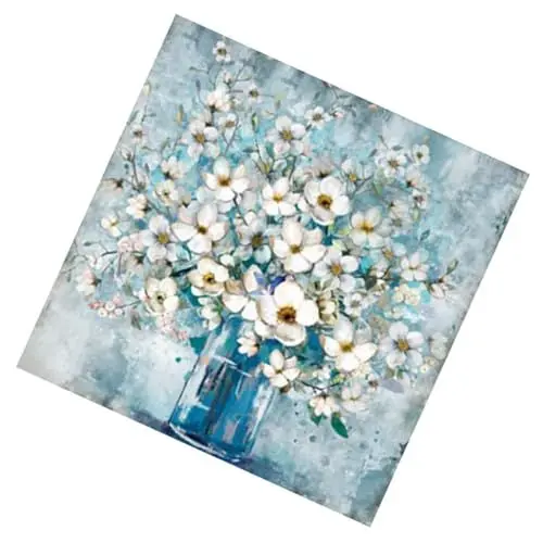 Produktbild: ABOOFAN Blumen Wandkunst Leinwanddruck Wandkunst Leinwandbild für Wohnzimmer Porträt-Kunstwerk bürodeko büro dekoration Blumenbilder auf Wandblumengemälde hölzern