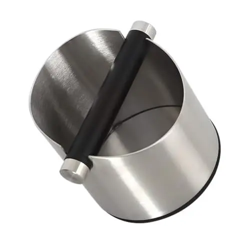 Produktbild: ABOOFAN Espresso-Abklopfbox 5. 5-Zoll-Kaffeeabklopfeimer Espresso-Kaffeesatz-Abwurfbehälter Mit Abnehmbarer Abklopfstange Und Rutschfester Basis Für Kaffeebar Küchentheke Silber