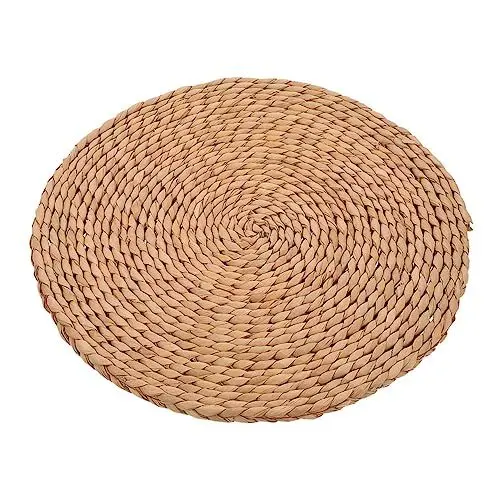Produktbild: ABOOFAN Graskissen Yoga-Kissen Im Freien Bodensofa Gewebte Bodenkissen Meditationskissen Sitz Wabenkissen Fußmatte Für Den Innenbereich Meditationsstuhl Futon-Kissen Brown Rohrkolbengras