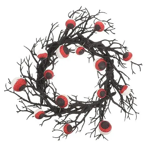 Produktbild: ABOOFAN Halloween Augenball Kranz Dekorativer Wreath Mit Totem Zweig Für Gruselige Partys Für Halloween-Dekoration Hintergrund Für Unvergessliche Feiern