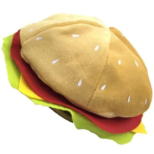 Produktbild: ABOOFAN Hamburger Hut Lustiger Partyhut Plüschmütze Plüsch Alberner -partyhut Witziges Kostümzubehör Partykleid Hut Burger-hut-kostüm Draussen Flaschenverschluss Stoff Reisen