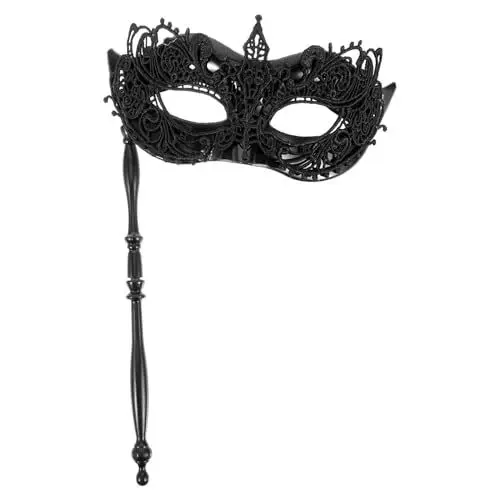 Produktbild: ABOOFAN Handmaske Aus Spitze Venezianische Maskerademaske Handgehaltene Partymasken Karnevalsmaske Karneval-kostüm Maskerademaske Für Paare Kostümmasken Plastik Halloween Venedig Liebhaber