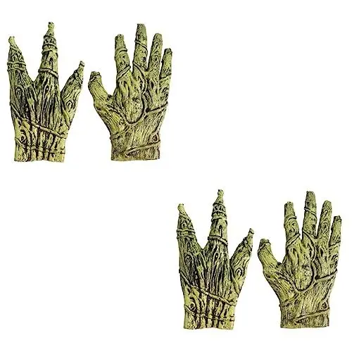 Produktbild: ABOOFAN Handschuhe 2 STK Vinyl-Handschuhe Wolf Kostümzubehör Alien-Handschuhe Halloween-Party-Handschuhe Halloween-geisterhandschuhe Halloween- Killer-Zombie-kostüm Clown Unheimlich