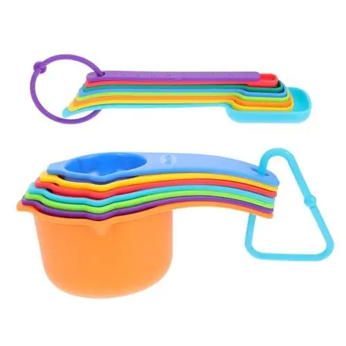 Produktbild: ABOOFAN Set Mit 15 Bunten Messbechern Zum Ineinanderstapeln Löffeln Messlöffeln Mit Messbechern Zum Backen Und Kochen