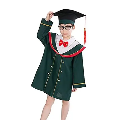 Produktbild: ABOOFAN High-School-abschlussanzug Abschlussuniformen 2023 Absolventenmütze Und Robe Schuluniformen Doktormütze Und Kittel Abschluss Bachelor Mantel Kleidung Anzug des Arztes Cosplay Kind