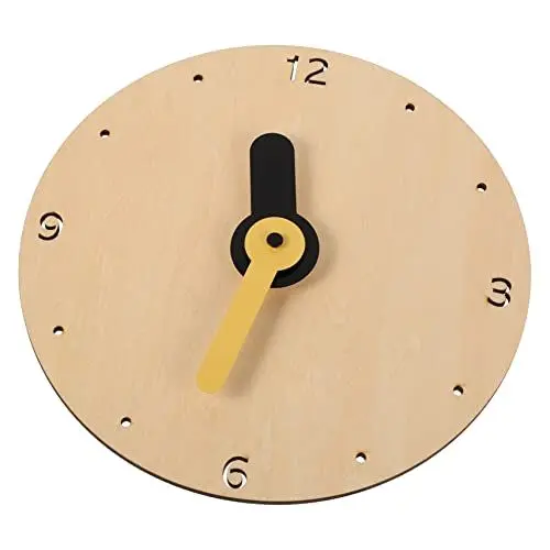 Produktbild: ABOOFAN 1stück Nordic Mute Wall Clock Für Kinderzimmer Leise Batteriebetrieben Einfache Installation Stilvolle Wanddekoration Gelb Schwarz Ohne Batterie