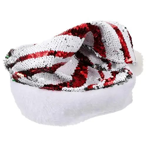 Produktbild: ABOOFAN Weihnachtsmütze Weihnachtsmütze Für Weihnachtsfeiern Weihnachtsmannmütze Mit Pailletten Kopfbedeckung Mit Feiner Textur Festliche Kopfbedeckung