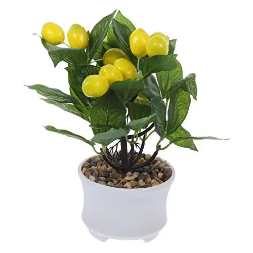 Produktbild: ABOOFAN Kleine Zitronen Bonsai Gefälschte Zitronenbaum Dekorationen Tischdekorationen Gefälschte Bonsai Falsche Zitronenbaum Bonsai Dekorative Kunstpflanze Simulierte Zitronenbaum