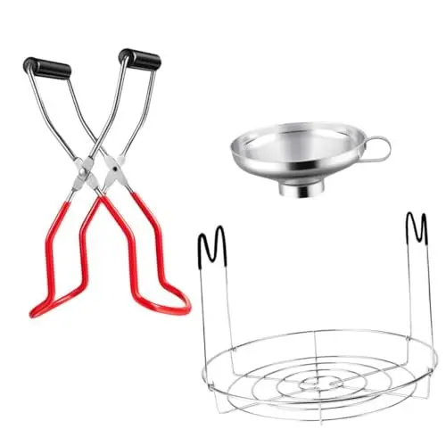 Produktbild: ABOOFAN Küchenwaren 3 Stück Dosenständer Silikongriffe Dampfgarer Käsekuchenpfanne Untersetzer Heizplatte Greifer Glasgreifer Konservendosen Mit Normalem Mund Marmeladenglas Trichter
