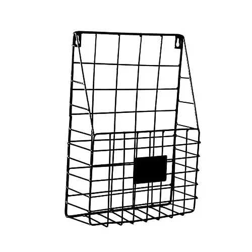 Produktbild: ABOOFAN Magazinhalterung Moderner Zeitschriftenständer Magazinhalter für die Wand Dekorativer Zeitschriftenhalter Zeitungsständer Hängender Zeitschriftenhalter Bücherkorb aus Metall Black