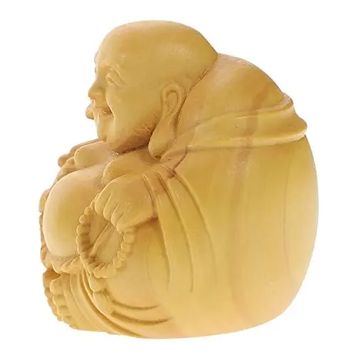 Produktbild: ABOOFAN Maitreya Buddha Ornamente Antiker Buddhismus Schmücken Exquisites Buddha Holz Desktop Buddha Skulptur Desktop Buddha Modell Buddha Figur Holzgeschnitzte