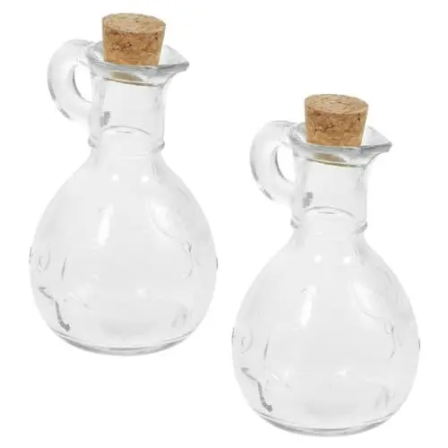 Produktbild: ABOOFAN 2stücke Ölspenderflasche Aus Und Holz Transparent Auslaufsicher Für Sojasauce Essig Gewürze Kaffeesirup Für Küche Und Speisezimmer