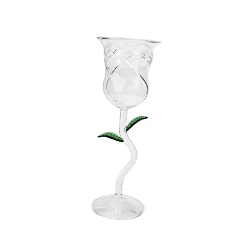Produktbild: ABOOFAN Rosenweinglas Rosengläser Weincocktail-Trinkbecher Klarer Weinkelch Rosenblumen-Weinkelch Cocktailbecher Martini-Becher Tassen In Rosenform Cocktailgläser Glas Weinglas