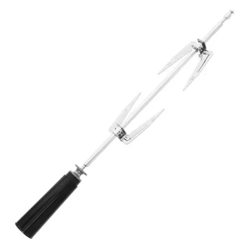 Produktbild: ABOOFAN Rotierende Grillgabel Hähnchen Grillgabel Grillspießstangen Für Drehspieße Grillgabeln Aus Edelstahl Rotisserie-spießstange Gebratene Fischgabeln Black 430er Edelstahl