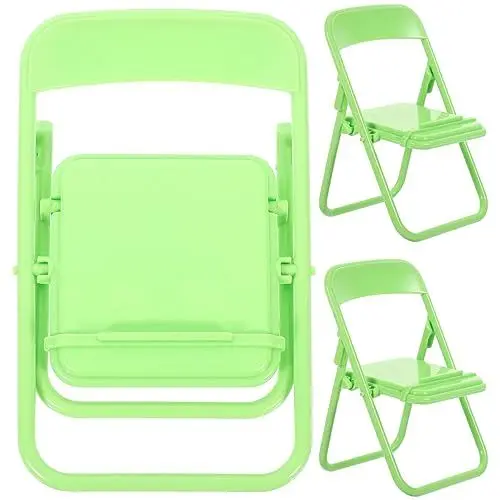 Produktbild: ABOOFAN Schreibtisch 3 Stück 1:12 Miniatur-Puppenhaus-Klappstuhl Neuartiger Faltbarer Stuhl Geformter Fotohalter Mini-Lounge-Stuhl Möbelmodell Grün Liegestuhl
