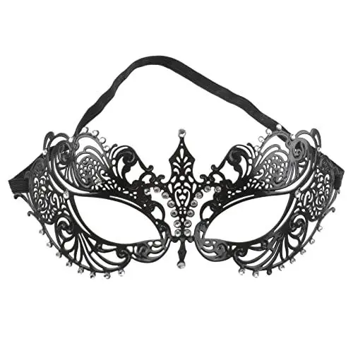 Produktbild: ABOOFAN Schwarz Mascarade Dekorationen Für Party Schwarze Maskerade Maske Makramee Maskerade Für Maskerade Maske Für Mascarades Für Metall Maskerade Maske