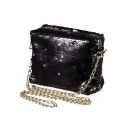 Produktbild: ABOOFAN Glänzende Pailletten Abendtaschen: Clutches Damen Kleine Kettentasche Elegante Cross Body Umhängetasche für Hochzeit, Party, Bankett, Feiertage (Schwarze)