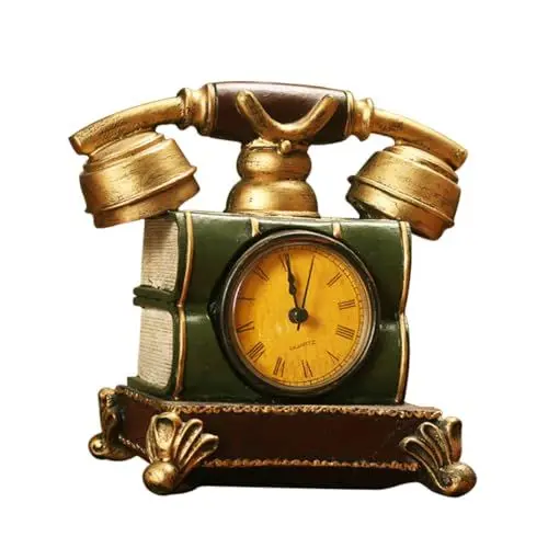 Produktbild: ABOOFAN Telefonuhr Harzdekor Uhr Dekoruhr Schmücken Den Schreibtisch Telefondekor Neuartiges Harztelefon Zur Einweihungsparty Schreibtisch Büro Desktop Und